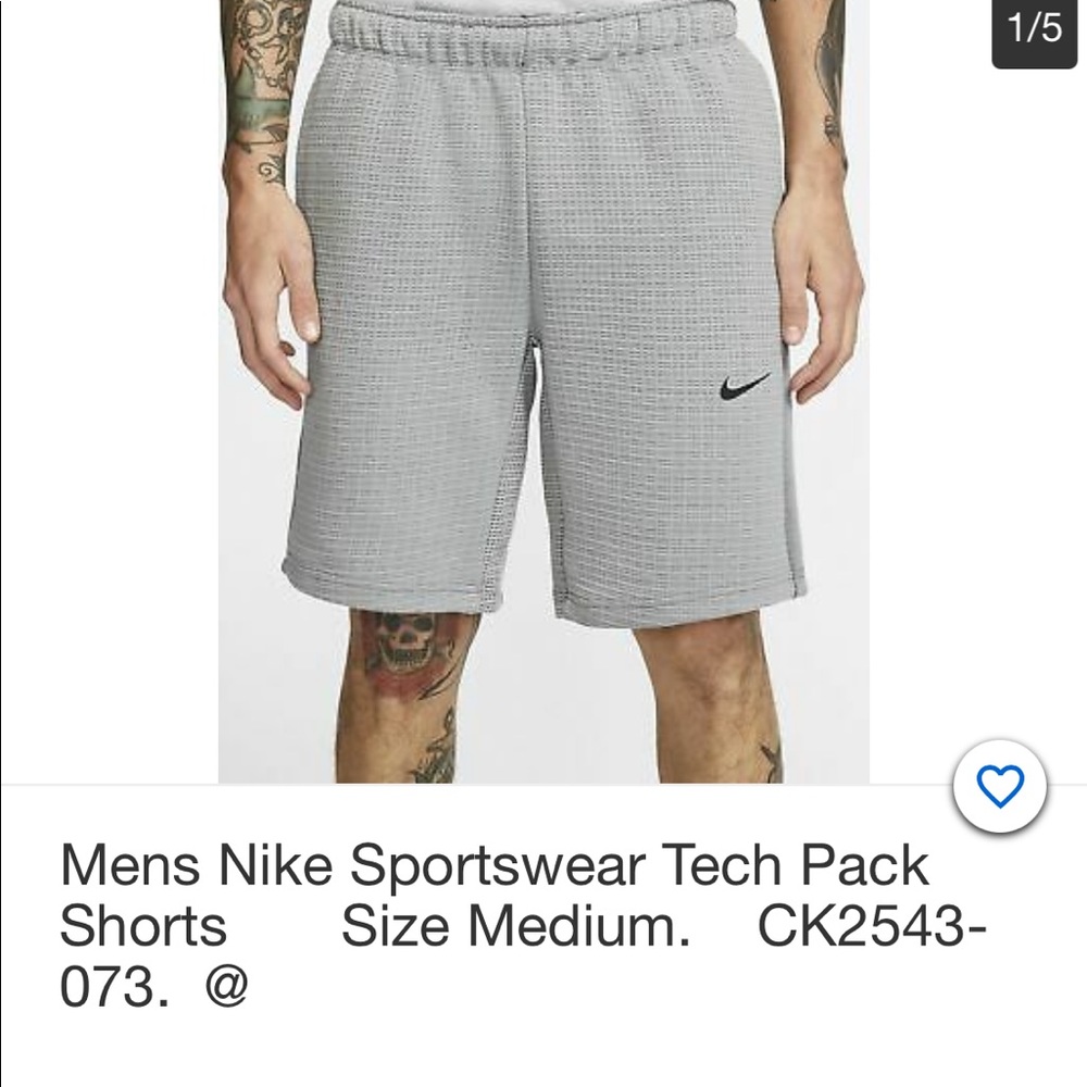 Men's Nike Sportswear Tech Pack Knit Shorts Gray - Picture 5 of 9